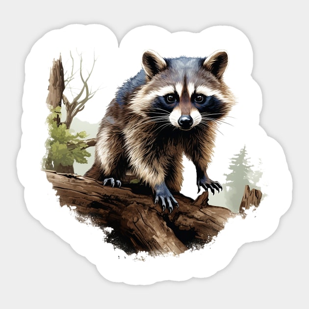 raccoon Sticker by dorapeterx